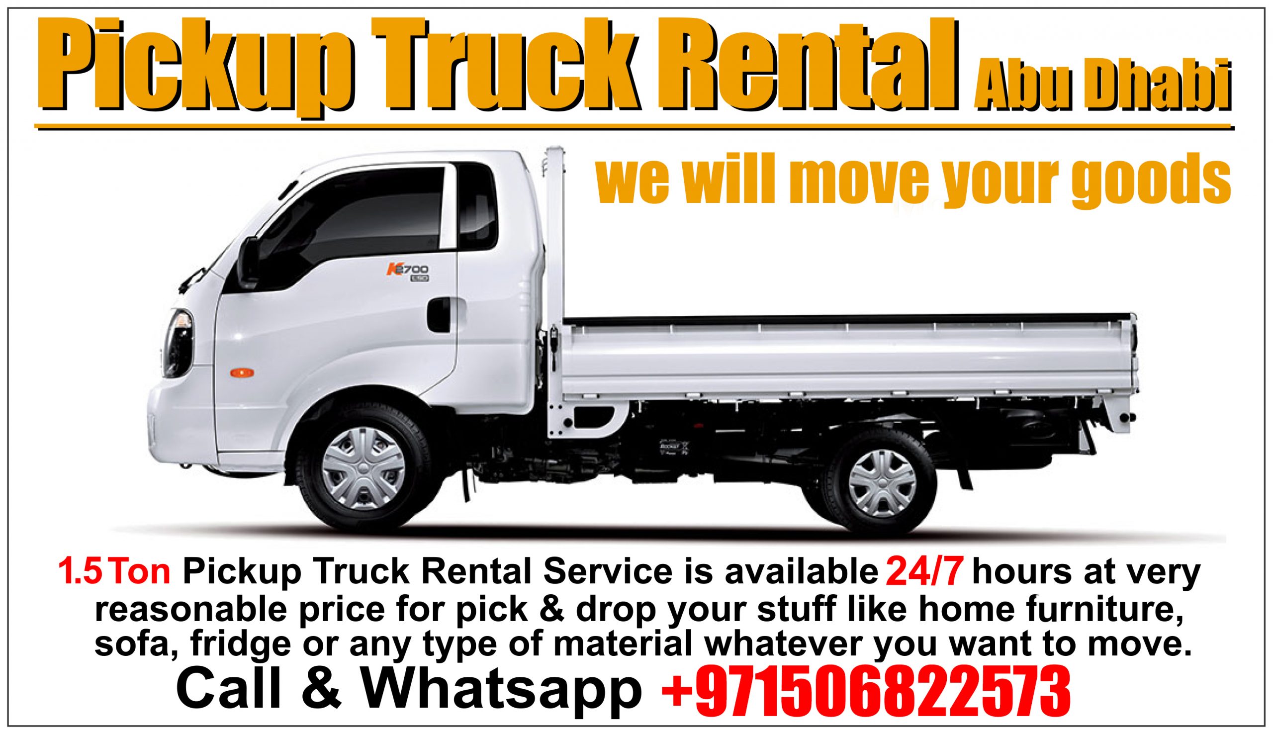 Home Pickup Truck Rental Abu Dhabi Transport & Home Movers in Abu Dhabi 1,3 All Trucks